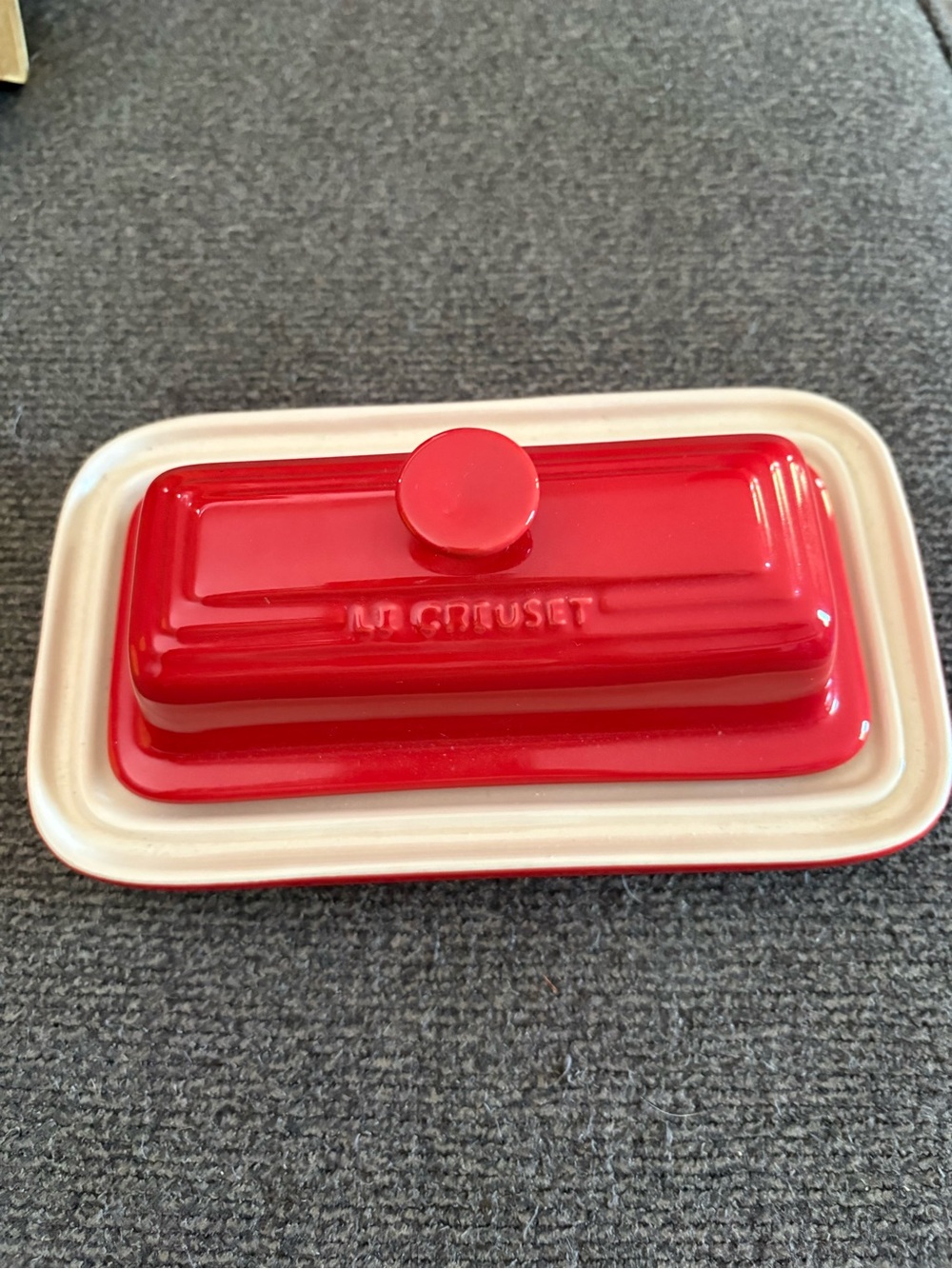 Le Creuset Cerise Red Stoneware Covered Butter Dish